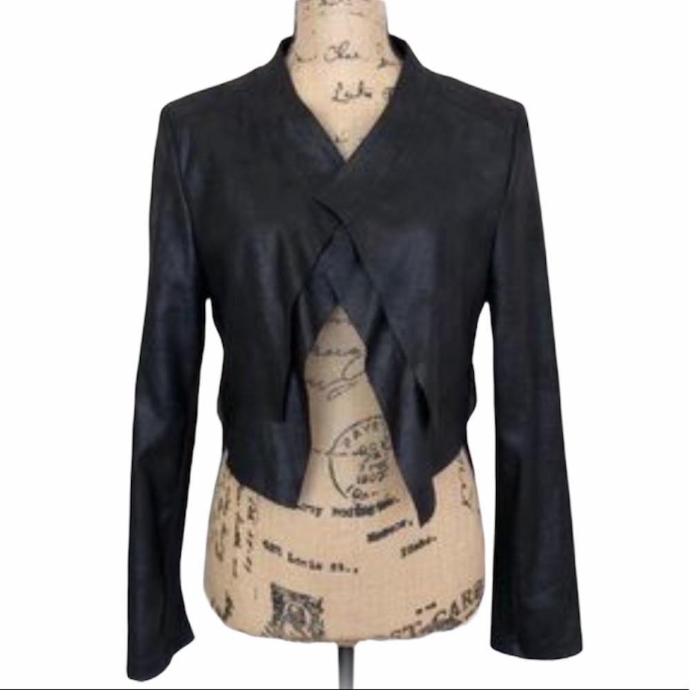 ALYX Jacket Women Large Black Faux Suede Hi-low Jacket Back Stretch Back Coat